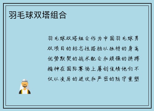 羽毛球双塔组合