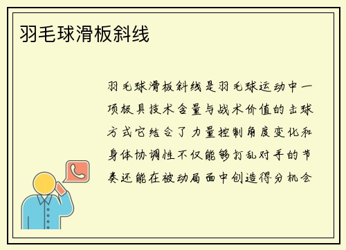 羽毛球滑板斜线